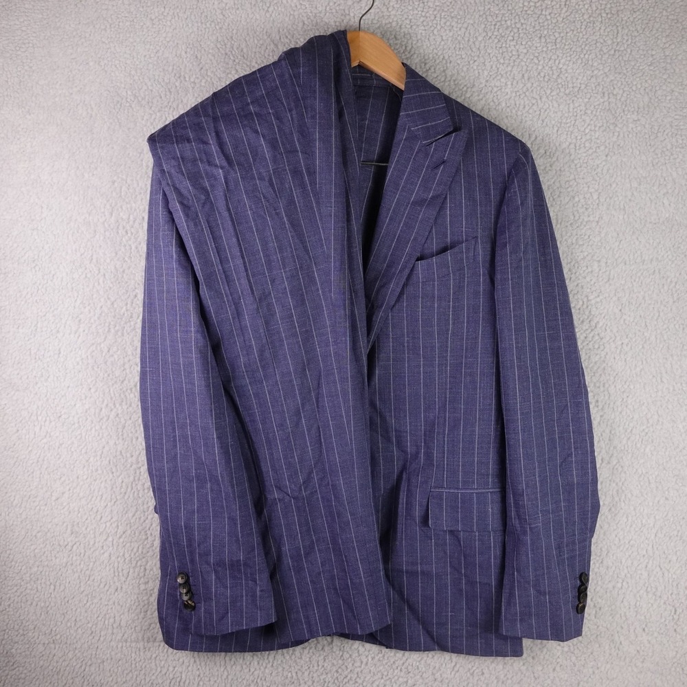 Lardini Mens Blue Pinstripe Two Button Single Breasted Suit Set Eu50 US40R